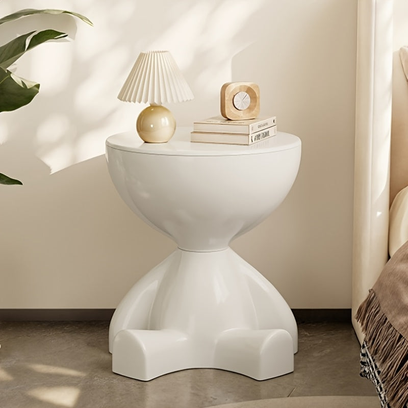 1pc Modern Mini Sofa-Side Table with Low-Profile Plastic Top & Compact Base - Tiny Coffee Table Suitable for Bedside, Living Room, Small Spaces - Durable - Furniture (No Assembly Required)
