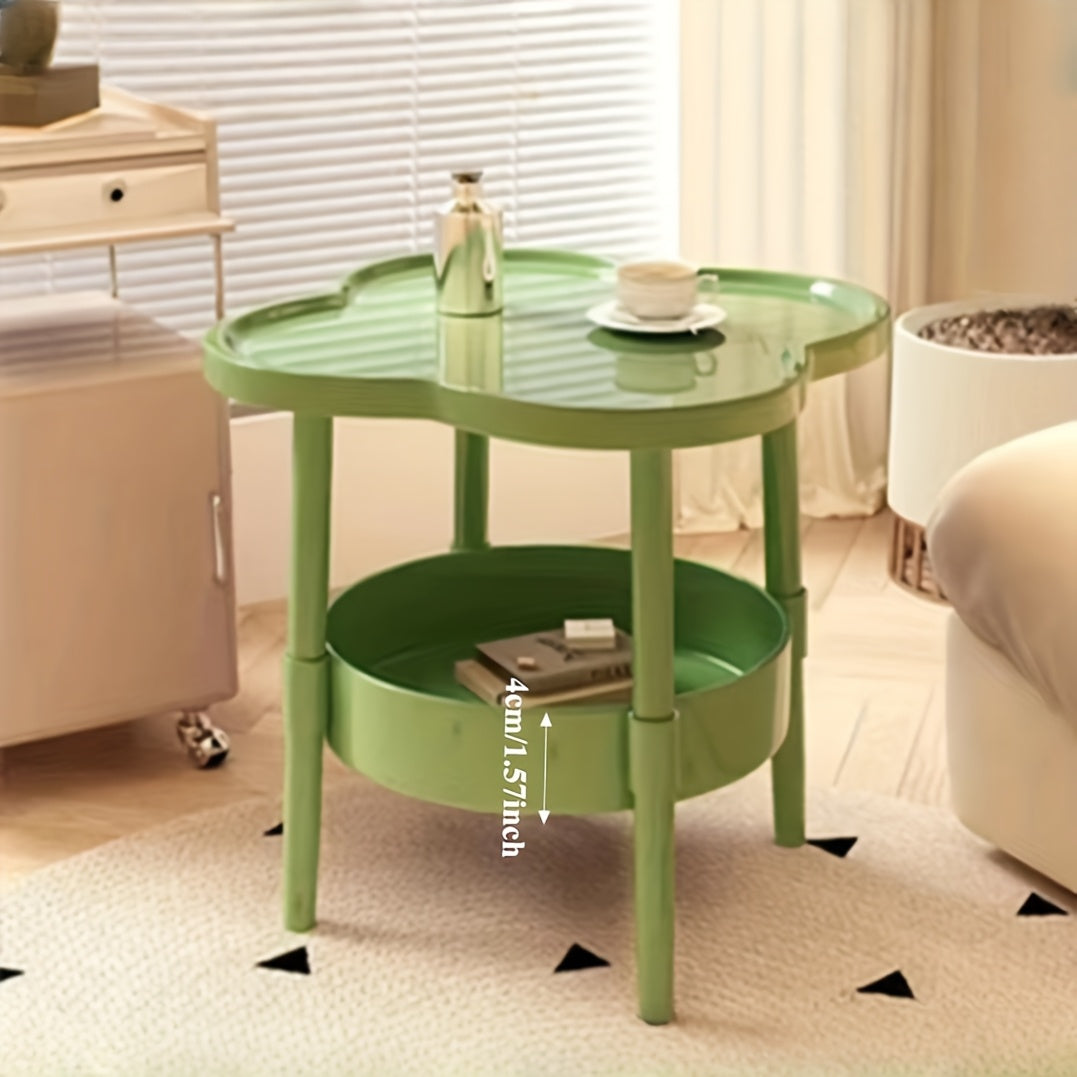1pc of Classic and Stylish Two-tier Storage Table, Which Can Be Used as a Bedside Storage Table, Living Room Coffee Table, Mobile Shelf, or Sofa Side Table. It Is Perfect for the Kitchen, Bathroom, and Bedroom