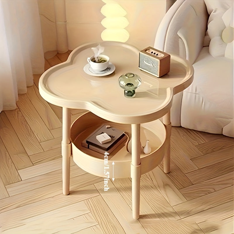 1pc of Classic and Stylish Two-tier Storage Table, Which Can Be Used as a Bedside Storage Table, Living Room Coffee Table, Mobile Shelf, or Sofa Side Table. It Is Perfect for the Kitchen, Bathroom, and Bedroom