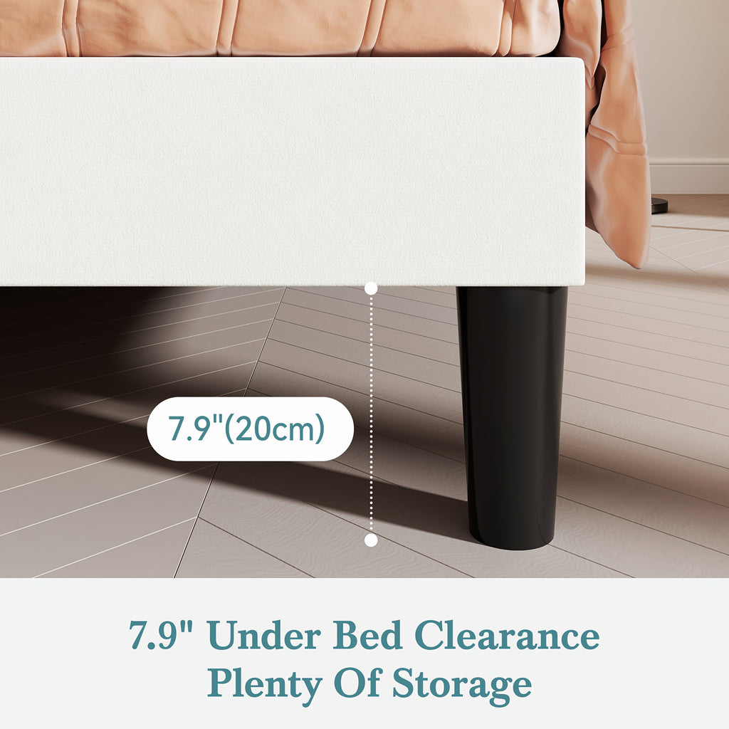 HOOMIC Velvet Upholstered Bed Frame with Adjustable Headboard, Contemporary Platform Bed Featuring Vertical Channel Tufting, Wooden Slats for Support, Optional Box Spring, Ideal for Home Bedroom Furniture, Free Shipping Available