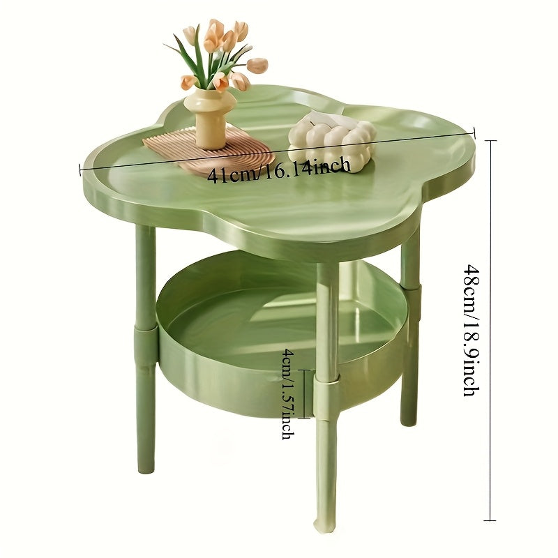 A Classic And Stylish Storage Table with a Two-Tier Design, Suitable for Use As a Bedside Table, Living Room Coffee Table, Or Office Shelf. It Features a Rounded Edge to Prevent Collisions, Making It a Refined And Easy Gift