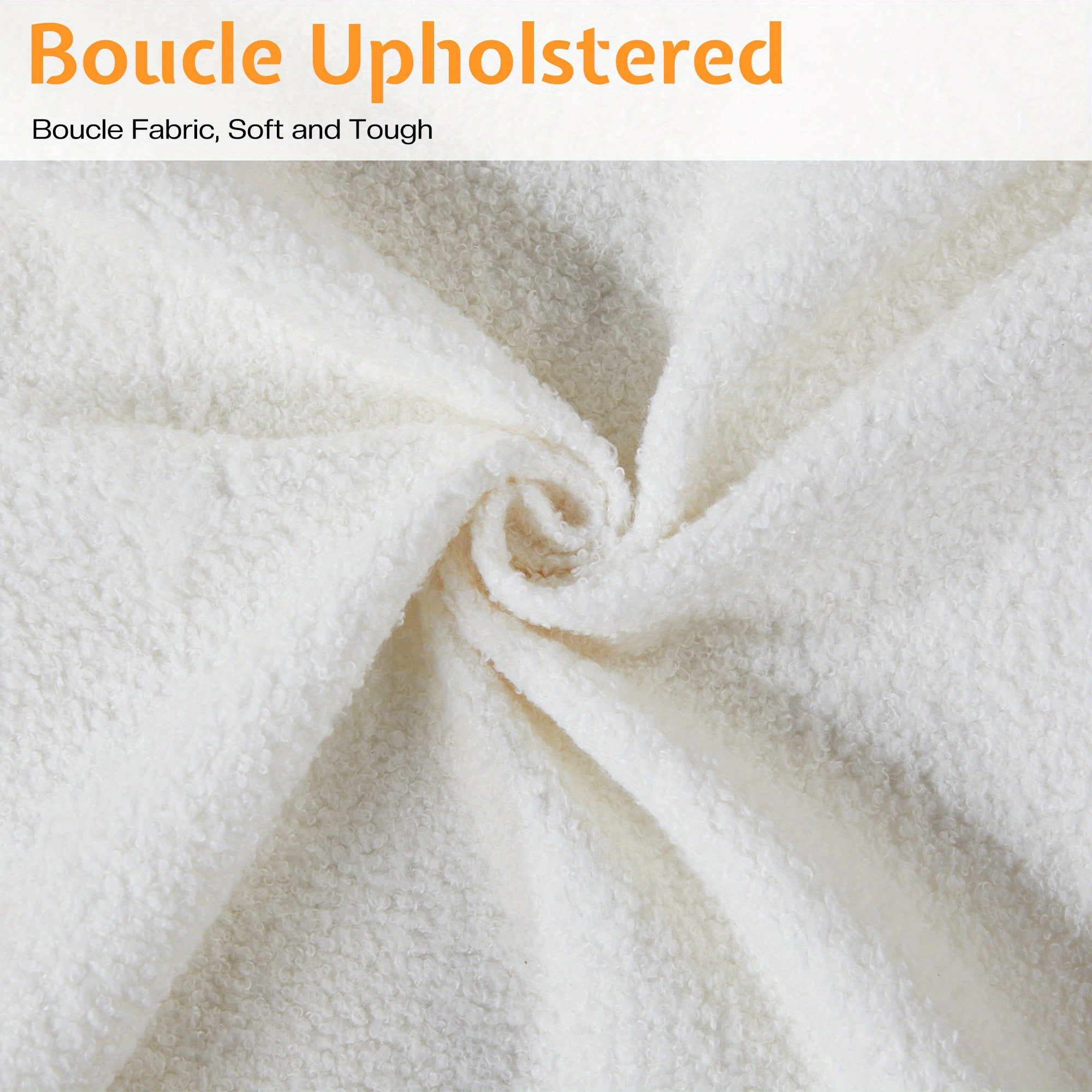 Contemporary Boucle Upholstered Bed Frame Featuring a Charging Station - Papajet Low-Height Platform Bed, to Assemble, No Box Spring Needed, Comfortable Bedroom Enhancement