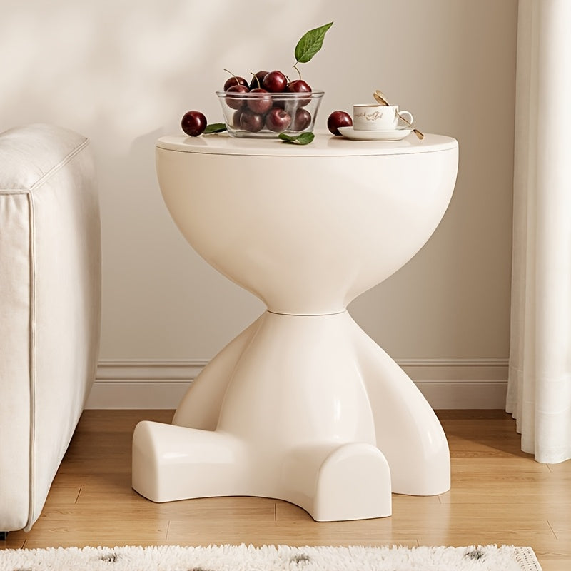 1pc Modern Mini Sofa-Side Table with Low-Profile Plastic Top & Compact Base - Tiny Coffee Table Suitable for Bedside, Living Room, Small Spaces - Durable - Furniture (No Assembly Required)
