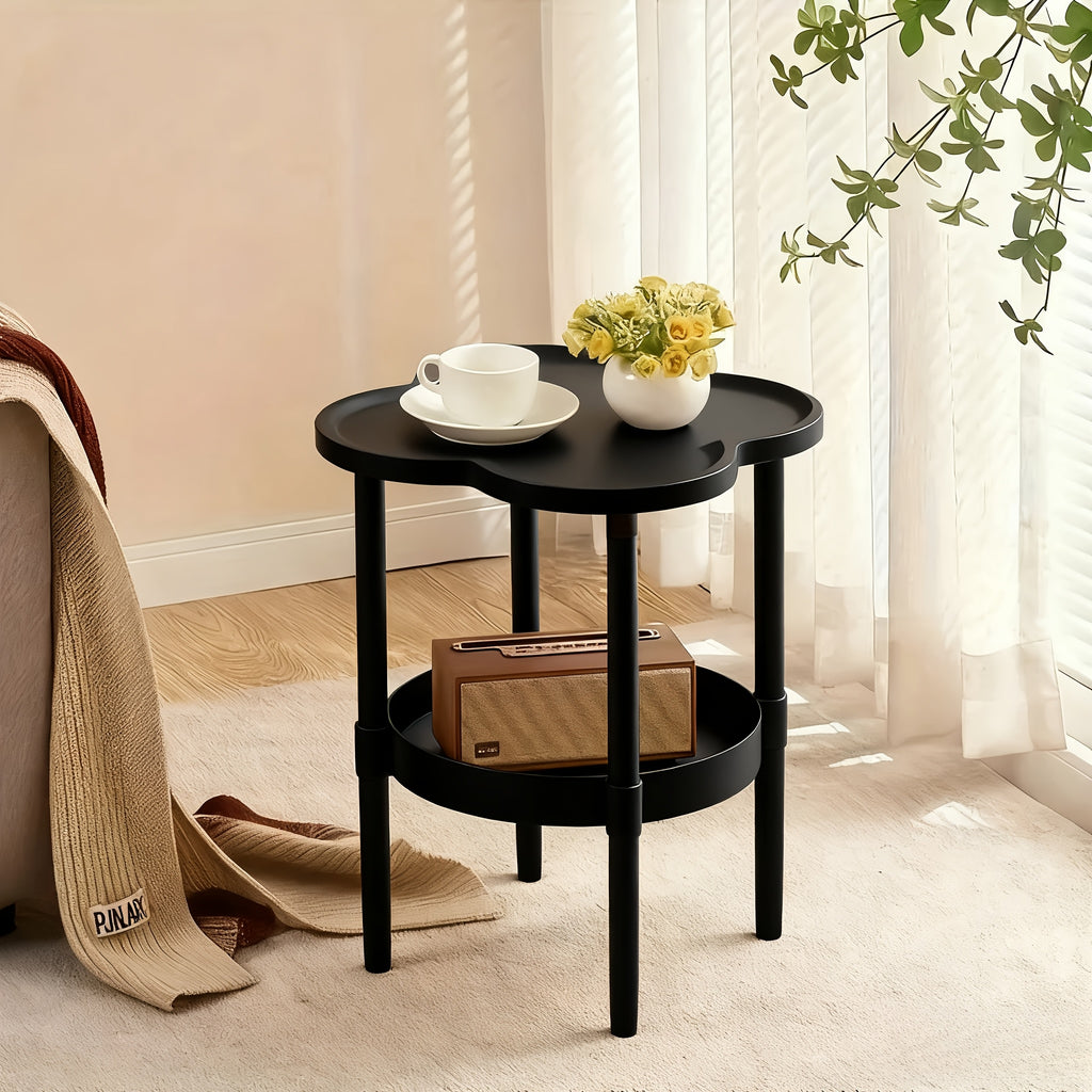 Comfortable and Bedside Table with Portable Storage Rack - Space-saving Design, Plastic Legs, No Power Supply Required, Casual Style for Bedroom or Living Room, Bedroom Nightstand