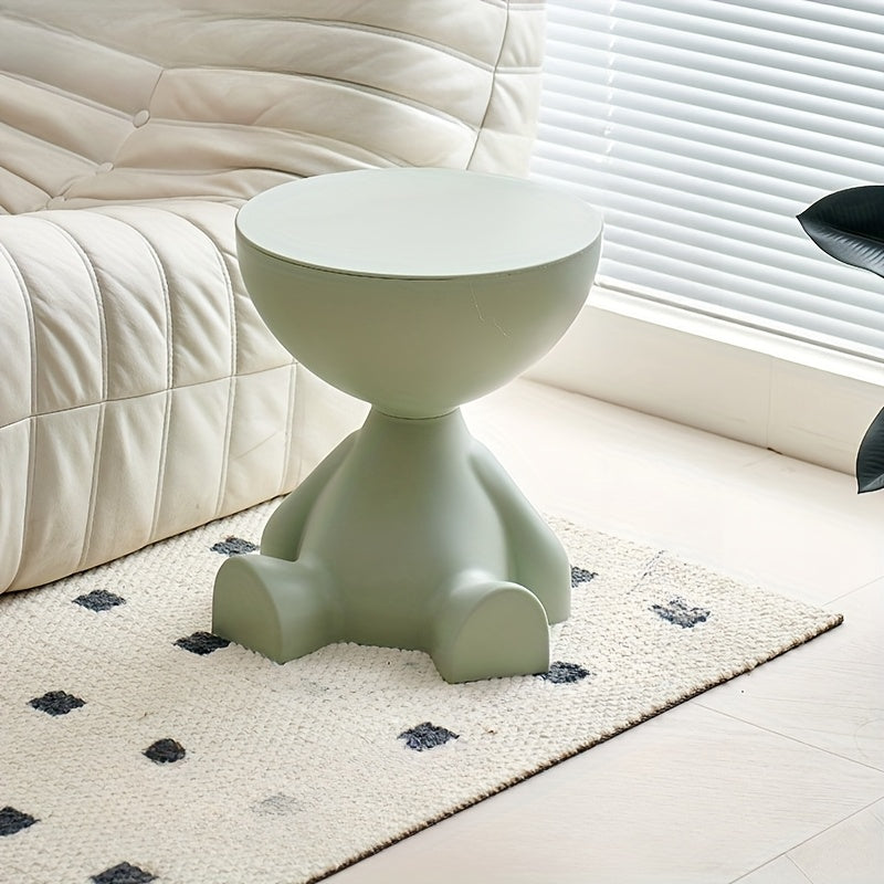 1pc Modern Mini Sofa-Side Table with Low-Profile Plastic Top & Compact Base - Tiny Coffee Table Suitable for Bedside, Living Room, Small Spaces - Durable - Furniture (No Assembly Required)