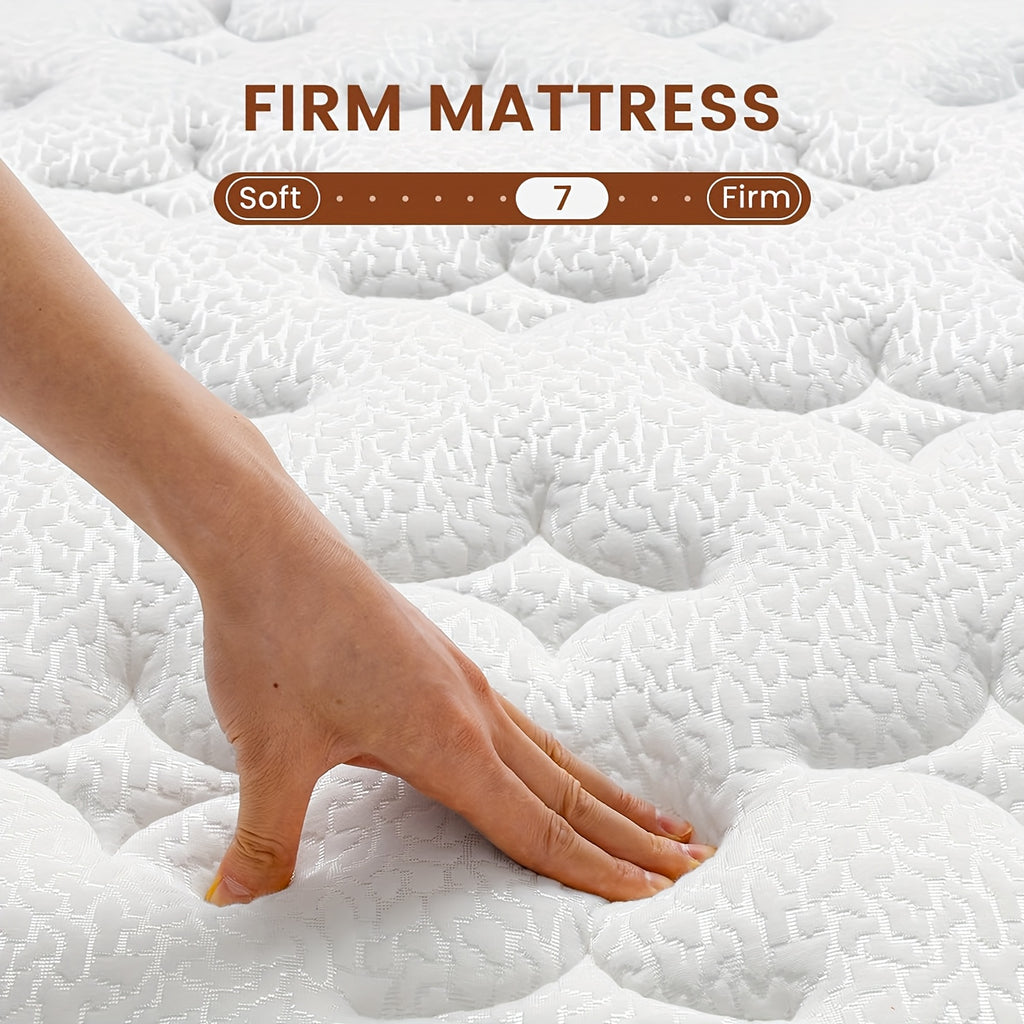 Queen Size 12-Inch Hybrid Mattress with Memory Foam & Pocket Springs - Medium Firm Feel, Motion Isolation & Pressure Relief, Support, Cooling Breathable Design, No Battery-Free Operation, Easy Setup in a Box - Ideal for Couples & Heavy Sleepers (Que