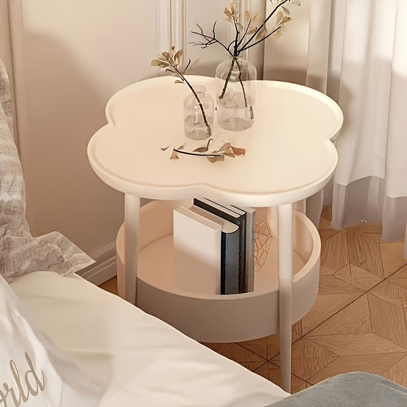 A Classic And Stylish Storage Table with a Two-Tier Design, Suitable for Use As a Bedside Table, Living Room Coffee Table, Or Office Shelf. It Features a Rounded Edge to Prevent Collisions, Making It a Refined And Easy Gift