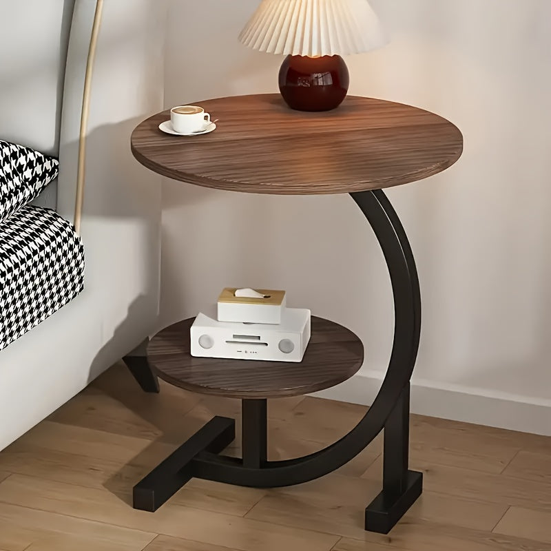 Exuding a Sense of Luxury! This Modern Light-luxury Wrought Iron Side Table Features Delicate Lines That Outline Minimalist Aesthetics. It Combines the Functions of a Sofa Side Cabinet and a Coffee Table, Making It Suitable for Both Bedrooms