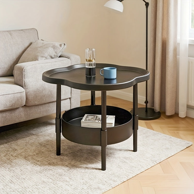 1pc of Classic and Stylish Two-tier Storage Table, Which Can Be Used as a Bedside Storage Table, Living Room Coffee Table, Mobile Shelf, or Sofa Side Table. It Is Perfect for the Kitchen, Bathroom, and Bedroom