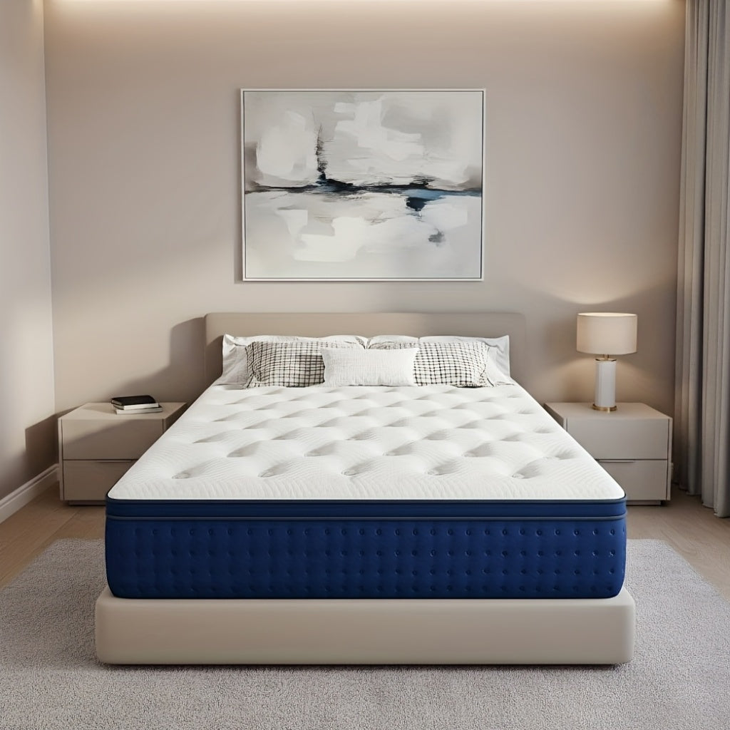 Queen Size Mattress - 12 Inch, Ventilated Memory Foam, Flame Retardant Protection, Built-in Independent Springs, Motion Isolation, Comfortable And Breathable - Full Mattress, Queen Mattress, King Mattress.