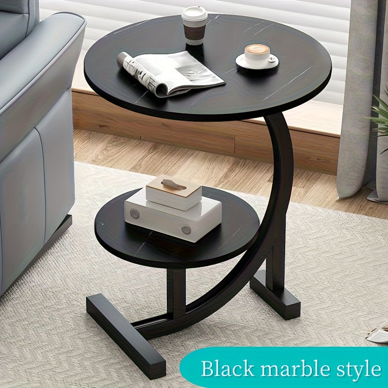 Exuding a Sense of Luxury! This Modern Light-luxury Wrought Iron Side Table Features Delicate Lines That Outline Minimalist Aesthetics. It Combines the Functions of a Sofa Side Cabinet and a Coffee Table, Making It Suitable for Both Bedrooms