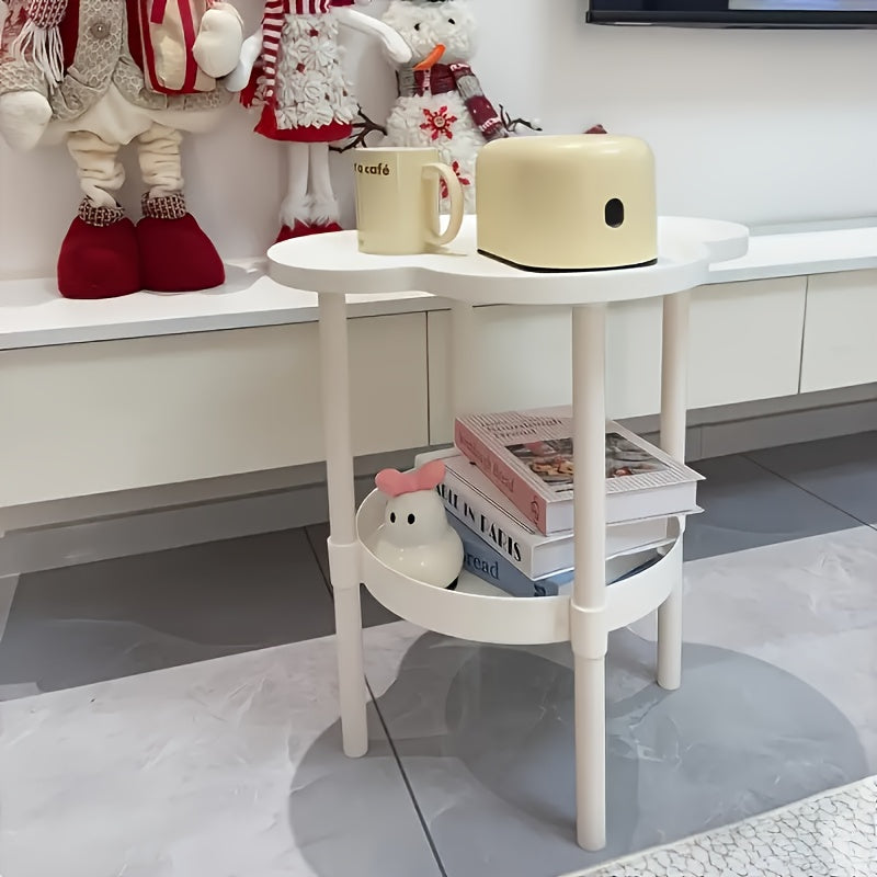 Comfortable and Bedside Table with Portable Storage Rack - Space-saving Design, Plastic Legs, No Power Supply Required, Casual Style for Bedroom or Living Room, Bedroom Nightstand