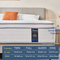 12 Inch Multilayer Hybrid Queen Mattress | Ergonomic Design with Memory Foam and Pocket Spring, Medium Firm Feel, Available in Multiple Sizes & Styles, MADEVOS Brand