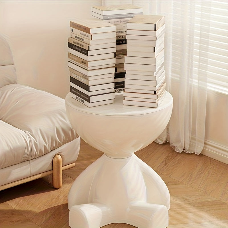 1pc Modern Mini Sofa-Side Table with Low-Profile Plastic Top & Compact Base - Tiny Coffee Table Suitable for Bedside, Living Room, Small Spaces - Durable - Furniture (No Assembly Required)
