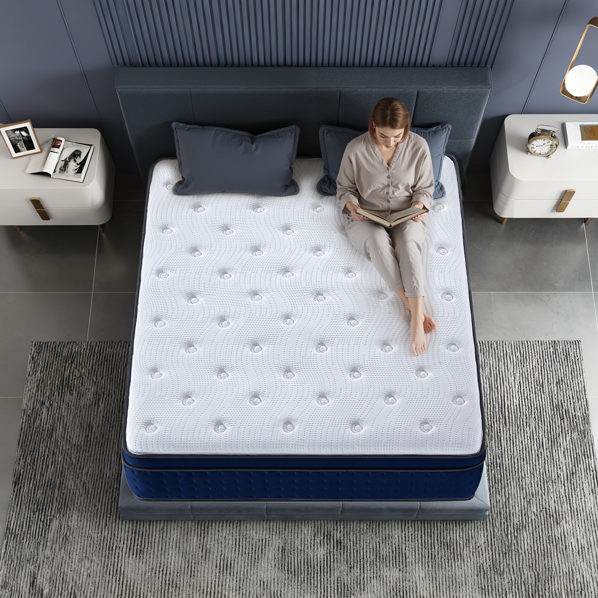 Queen Size Mattress - 12 Inch, Ventilated Memory Foam, Flame Retardant Protection, Built-in Independent Springs, Motion Isolation, Comfortable And Breathable - Full Mattress, Queen Mattress, King Mattress.