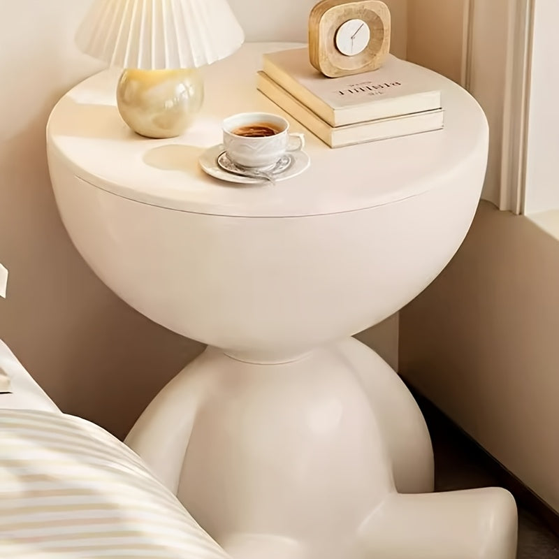 1pc Modern Mini Sofa-Side Table with Low-Profile Plastic Top & Compact Base - Tiny Coffee Table Suitable for Bedside, Living Room, Small Spaces - Durable - Furniture (No Assembly Required)
