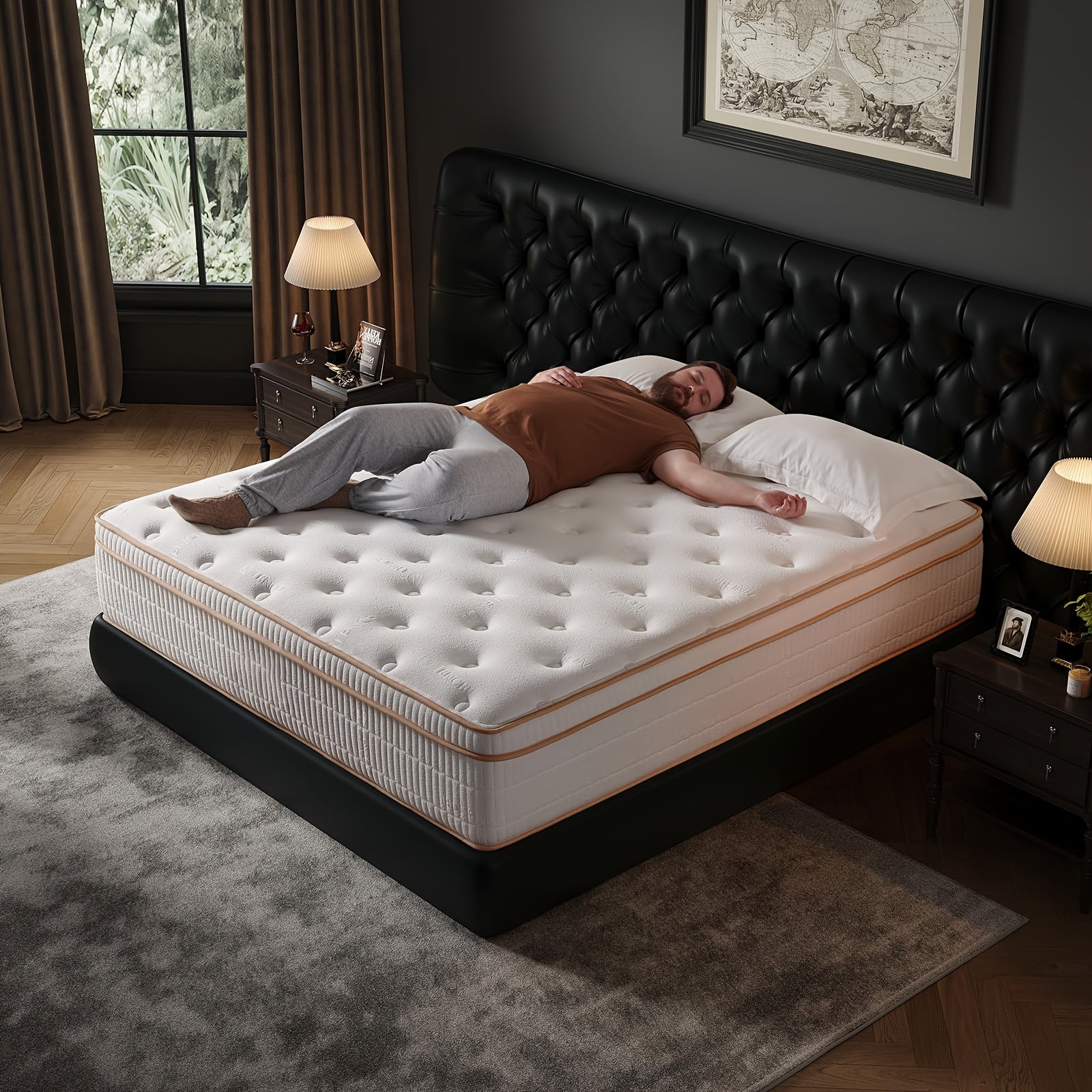 12 Inch Queen Hybrid Mattress | Cooling Gel Memory Foam & Zoned Pocket Coils, Pressure Relief, Motion Isolation, Breathable Bed In A Box, Medium Feel, Woven Top.