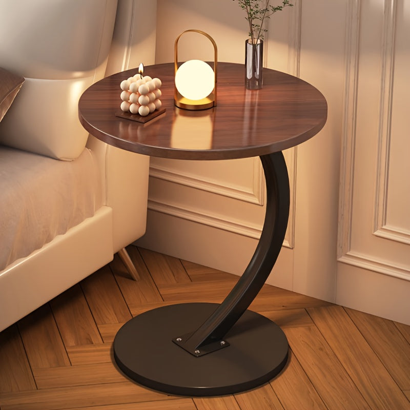 Premium Modern Wrought Iron Side Table - Minimalist Aesthetic with Delicate Lines, Combines Sofa End Table and Coffee Table Functions, Versatile for Bedroom and Living Room, Compact Design with Ample Storage for Coffee and Decor