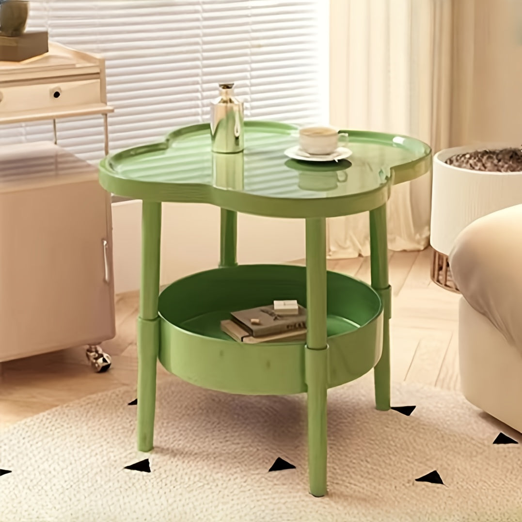 1pc of Classic and Stylish Two-tier Storage Table, Which Can Be Used as a Bedside Storage Table, Living Room Coffee Table, Mobile Shelf, or Sofa Side Table. It Is Perfect for the Kitchen, Bathroom, and Bedroom