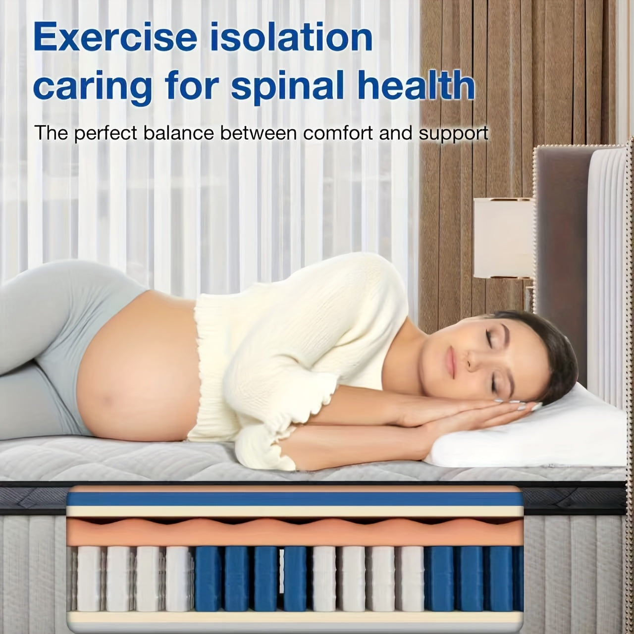 Heavy-Duty Memory Foam 12-Inch Heavy-Duty Memory Foam & Pocket Springs Mattress - Queen\u002FKing\u002FKing Size | Medium-Firm, Fire-Resistant Cover, Motion Isolation, Durable Bed Pad for Heavy Sleepers