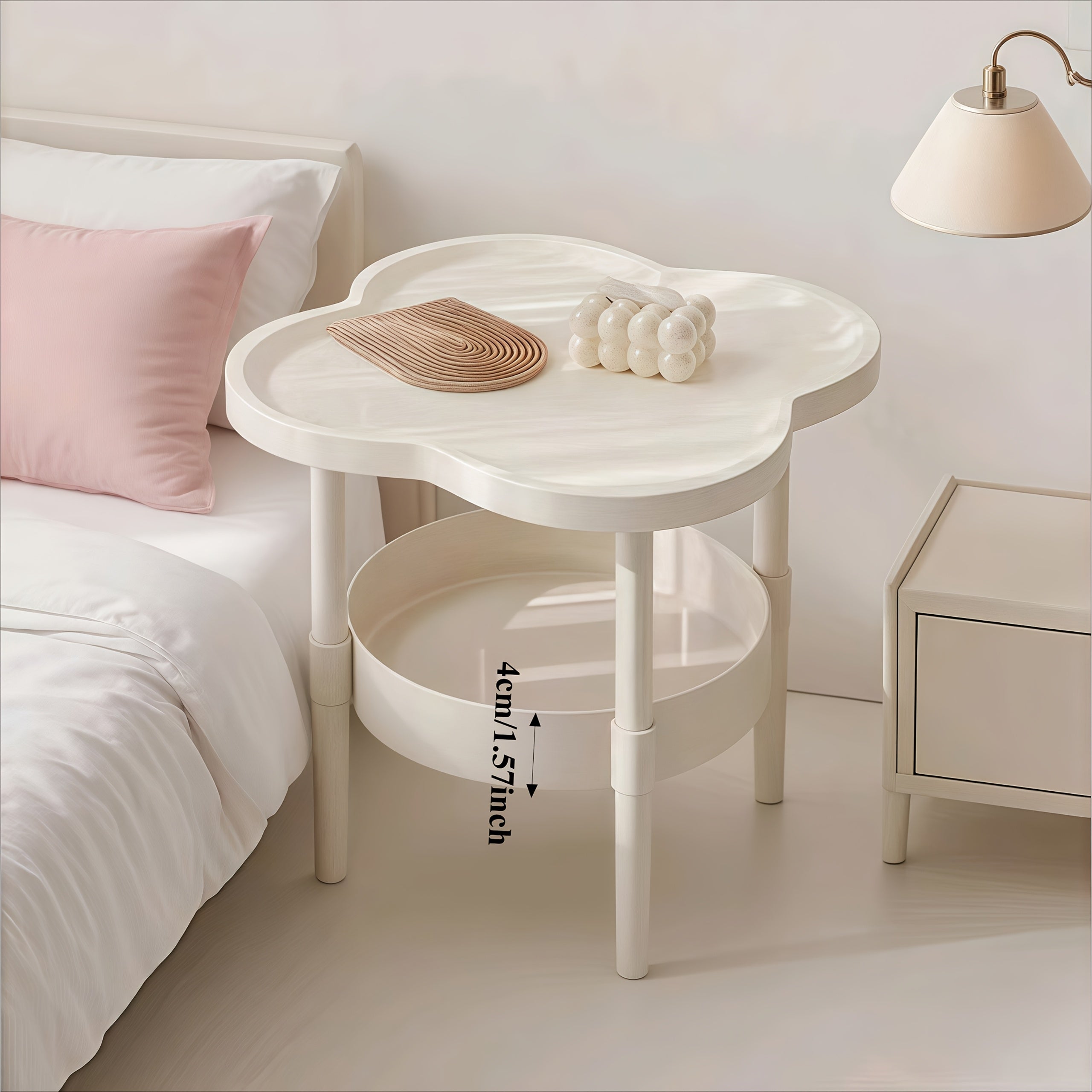 1pc of Classic and Stylish Two-tier Storage Table, Which Can Be Used as a Bedside Storage Table, Living Room Coffee Table, Mobile Shelf, or Sofa Side Table. It Is Perfect for the Kitchen, Bathroom, and Bedroom