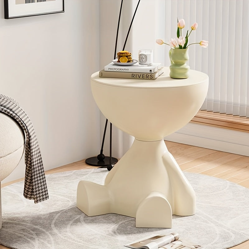 1pc Modern Mini Sofa-Side Table with Low-Profile Plastic Top & Compact Base - Tiny Coffee Table Suitable for Bedside, Living Room, Small Spaces - Durable - Furniture (No Assembly Required)