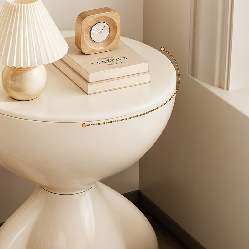 1pc Modern Mini Sofa-Side Table with Low-Profile Plastic Top & Compact Base - Tiny Coffee Table Suitable for Bedside, Living Room, Small Spaces - Durable - Furniture (No Assembly Required)