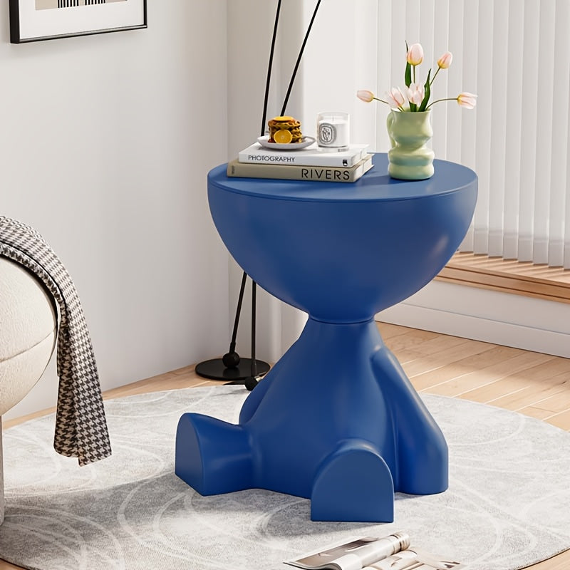 1pc Modern Mini Sofa-Side Table with Low-Profile Plastic Top & Compact Base - Tiny Coffee Table Suitable for Bedside, Living Room, Small Spaces - Durable - Furniture (No Assembly Required)