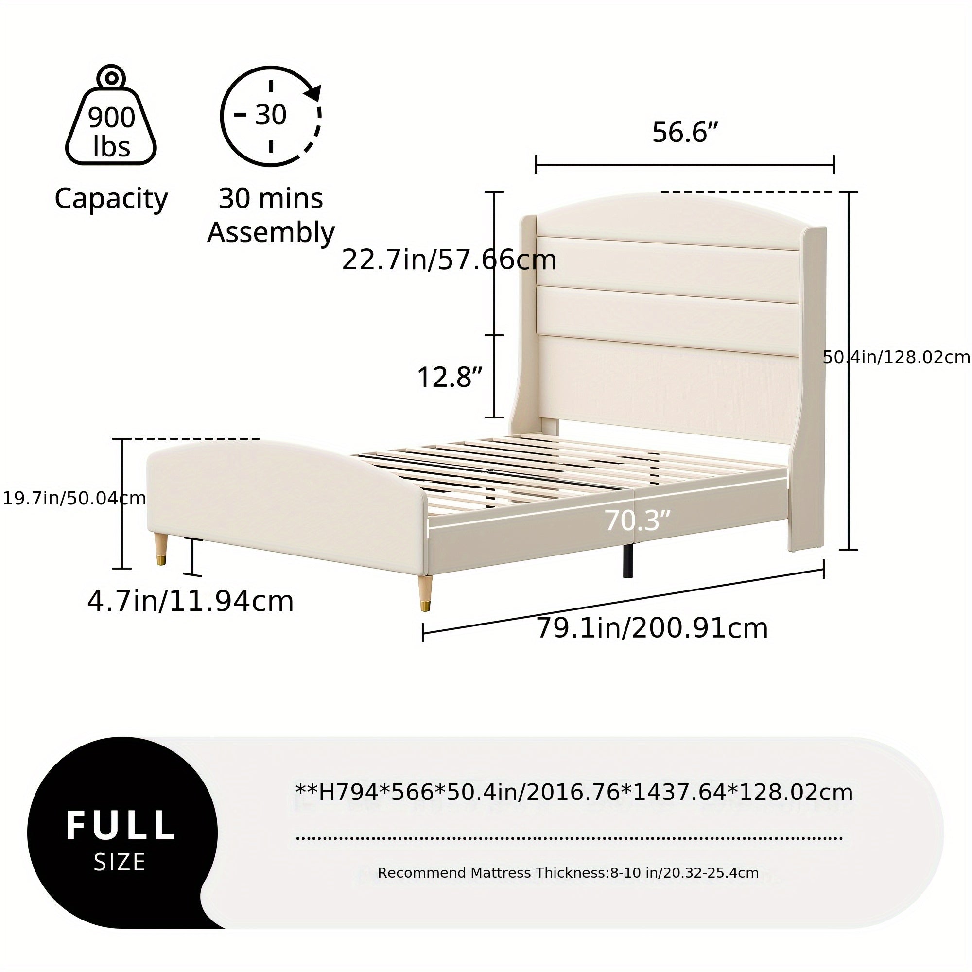 Full\u002FQUEEN\u002FKING Size Bed Frame with 50.4\