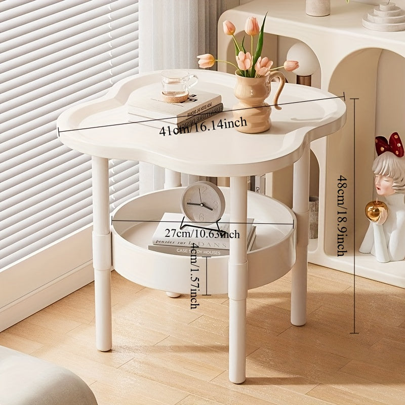 Comfortable and Bedside Table with Portable Storage Rack - Space-saving Design, Plastic Legs, No Power Supply Required, Casual Style for Bedroom or Living Room, Bedroom Nightstand