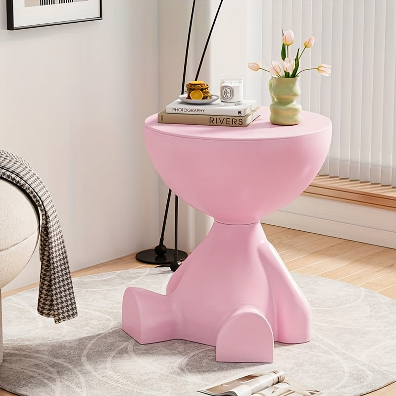 1pc Modern Mini Sofa-Side Table with Low-Profile Plastic Top & Compact Base - Tiny Coffee Table Suitable for Bedside, Living Room, Small Spaces - Durable - Furniture (No Assembly Required)