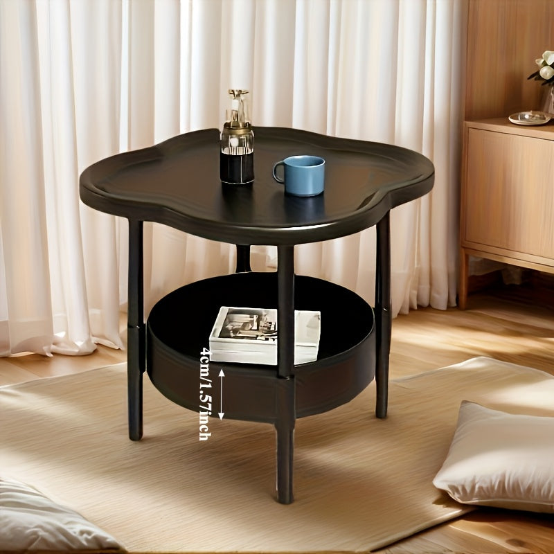 1pc of Classic and Stylish Two-tier Storage Table, Which Can Be Used as a Bedside Storage Table, Living Room Coffee Table, Mobile Shelf, or Sofa Side Table. It Is Perfect for the Kitchen, Bathroom, and Bedroom