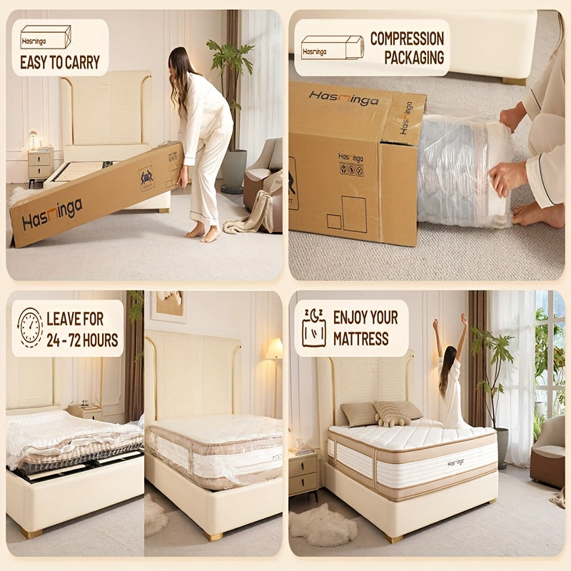 Memory Foam Roll-Up Mattress Memory Foam Compressed Roll-Up Mattress - Pressure Relief & Edge Support, Medium Firm Feel for Couples\u002FSolo Sleepers, Space-Saving Roll-Up Design - Easy Storage & Fast Delivery - Plush European Style Bedroom Essential