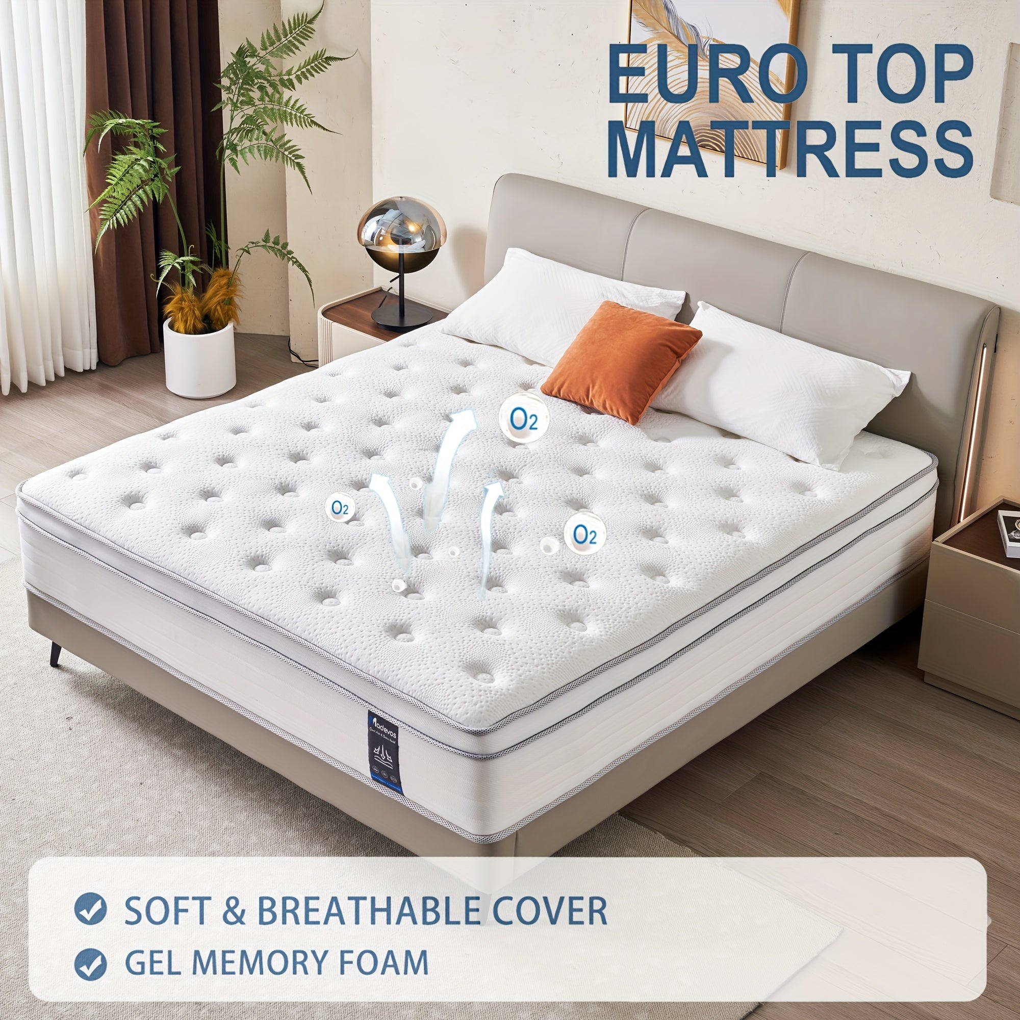 12 Inch Multilayer Hybrid Queen Mattress | Ergonomic Design with Memory Foam and Pocket Spring, Medium Firm Feel, Available in Multiple Sizes & Styles, MADEVOS Brand