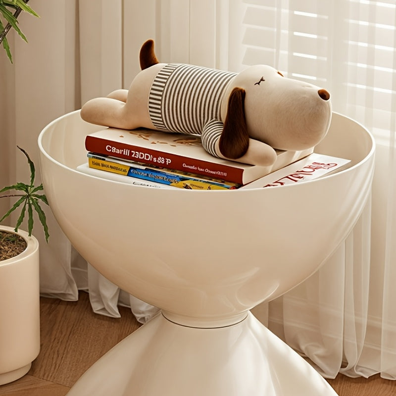 1pc Modern Mini Sofa-Side Table with Low-Profile Plastic Top & Compact Base - Tiny Coffee Table Suitable for Bedside, Living Room, Small Spaces - Durable - Furniture (No Assembly Required)